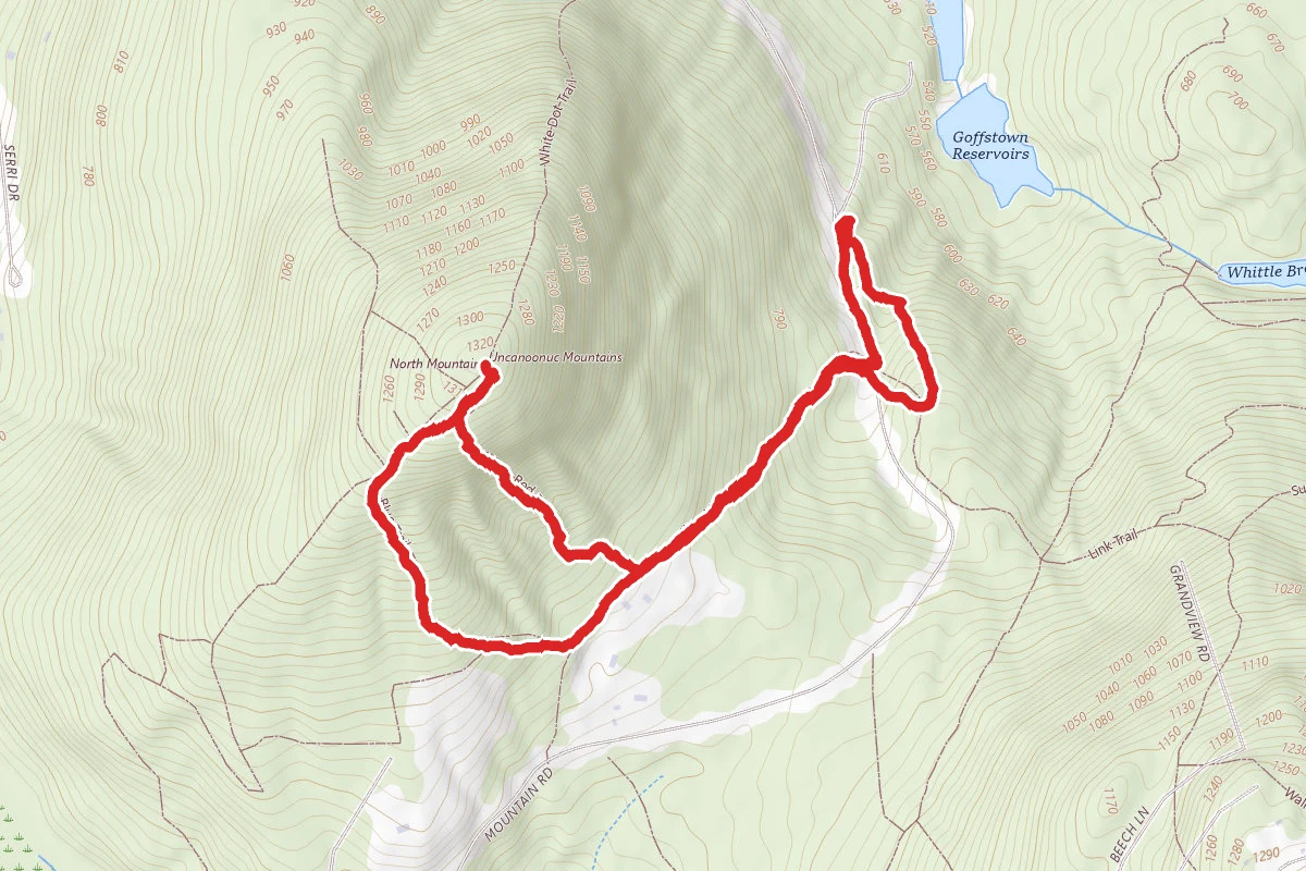 North Uncanoonuc Mountain via Blue and Red Loop