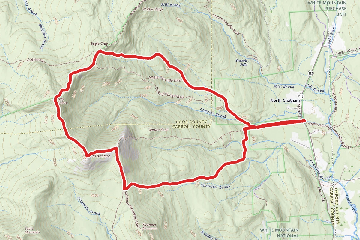 Baldface and Slippy Brook Loop
