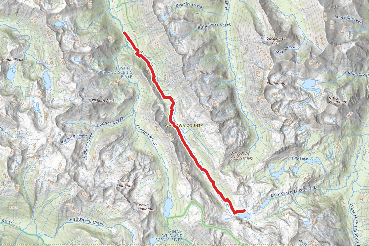 East Fork Lostine Trail 1662 to Mirror Lake