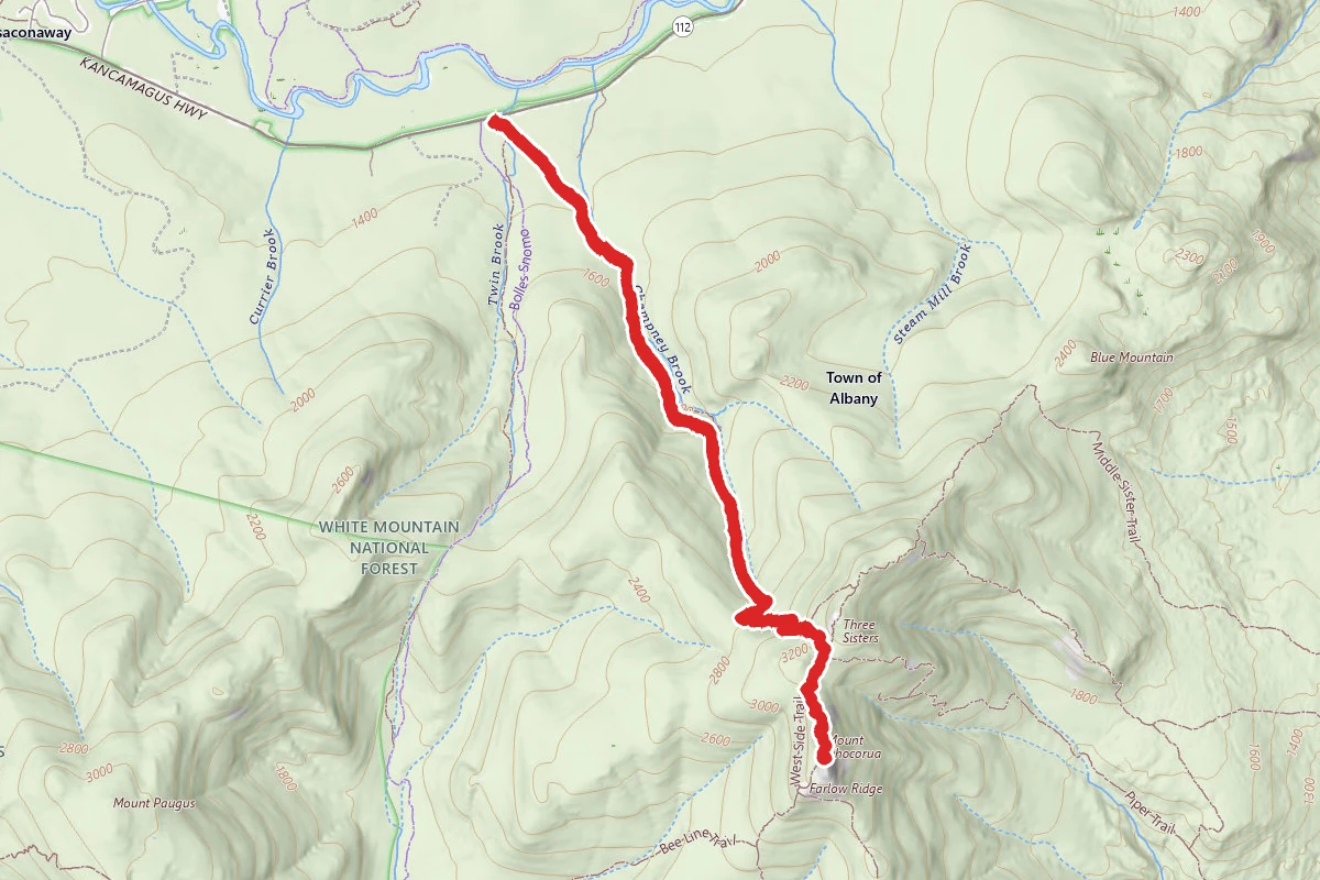 Champney Brook Trail to Mount Chocorua