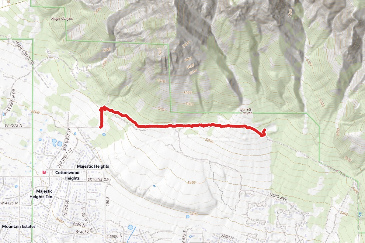Bonneville Shoreline Trail to Power Line Road
