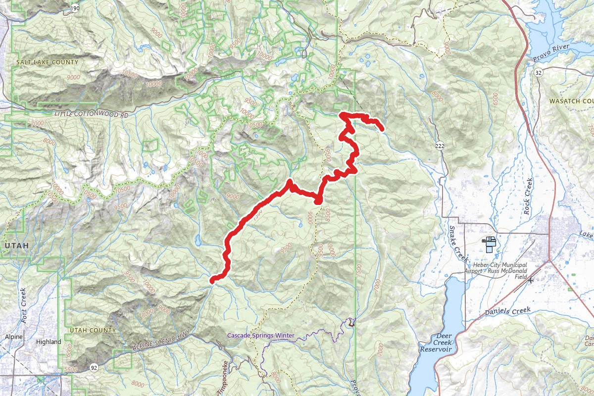 Tibble Fork to Midway OHV Trail