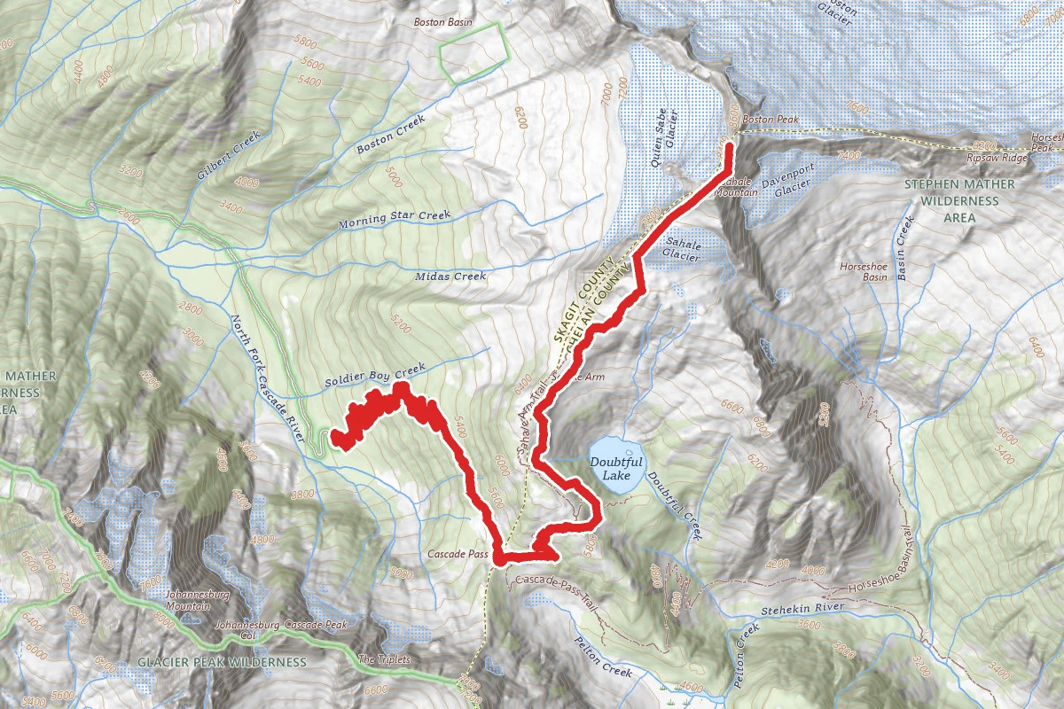 Sahale Arm Trail to Quien Sabe Glacier