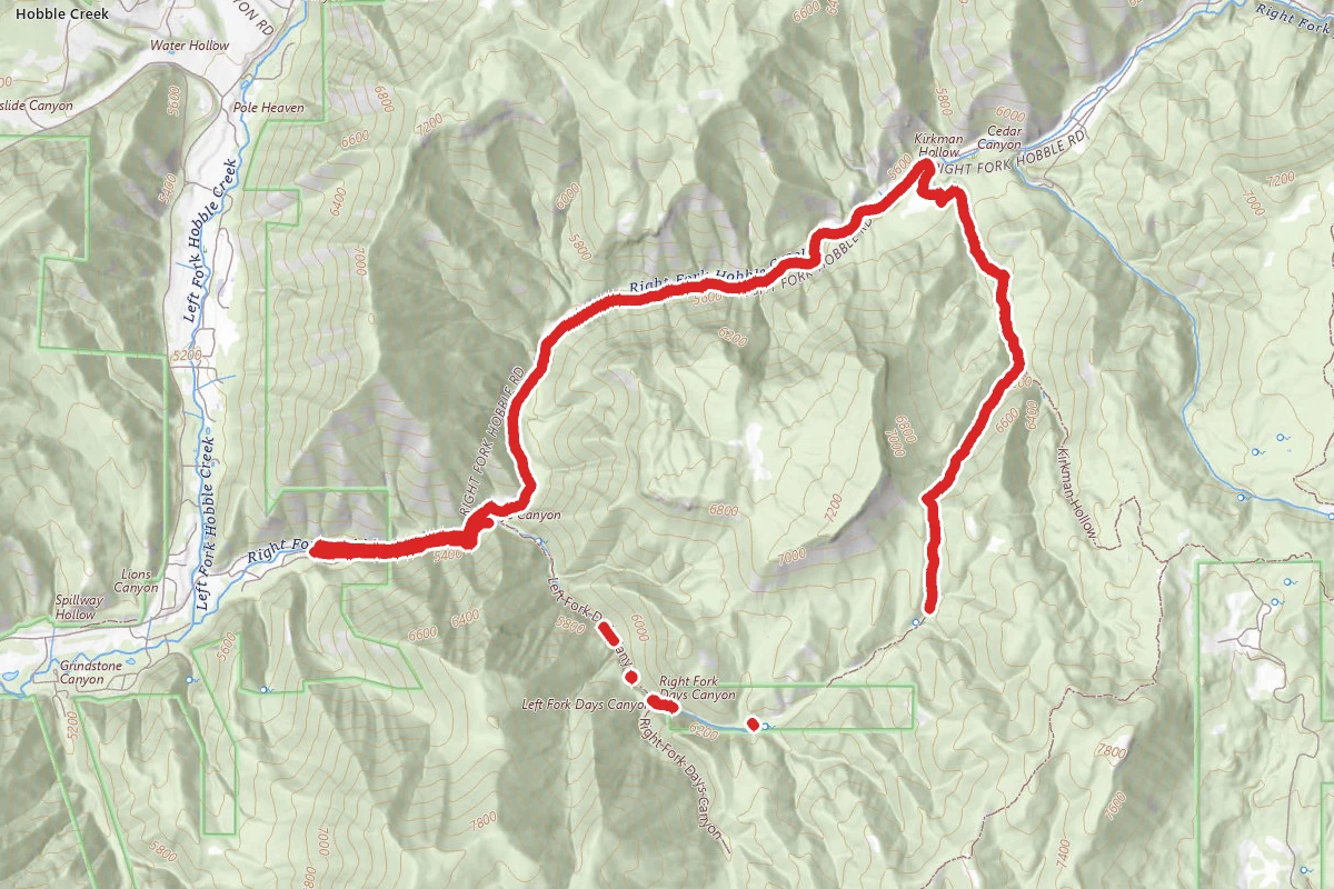 Left Fork Days Canyon Trail