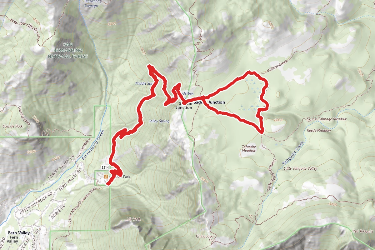 Devil's Slide to Saddle Junction Trail