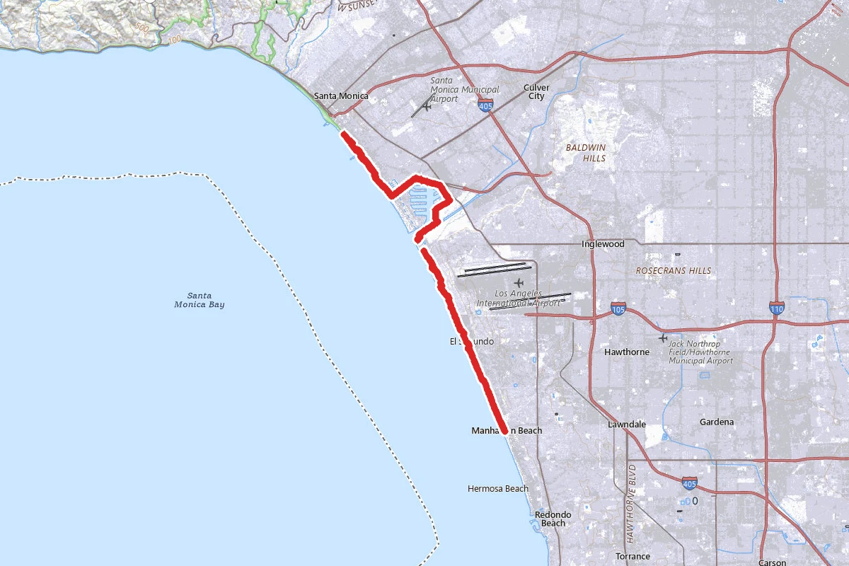 Santa Monica Bike Path to Manhattan Beach Pier