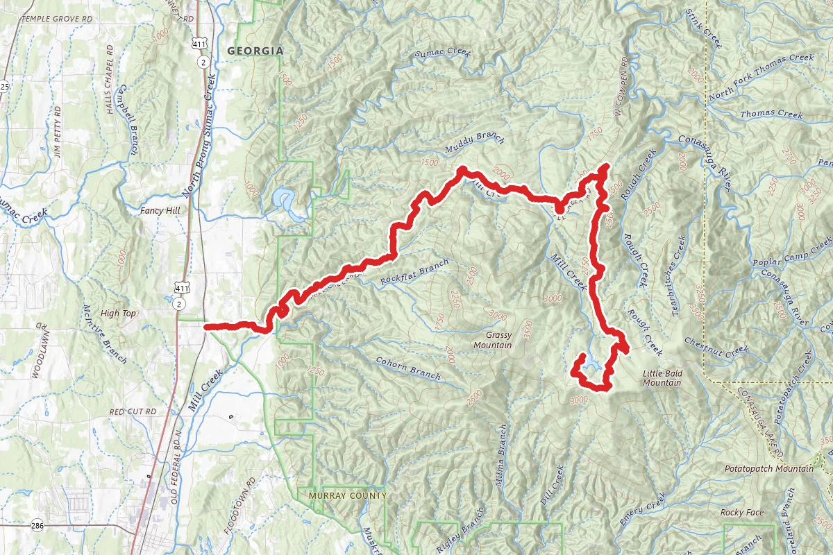 Forest Road 630 to Lake Conasauga Trail