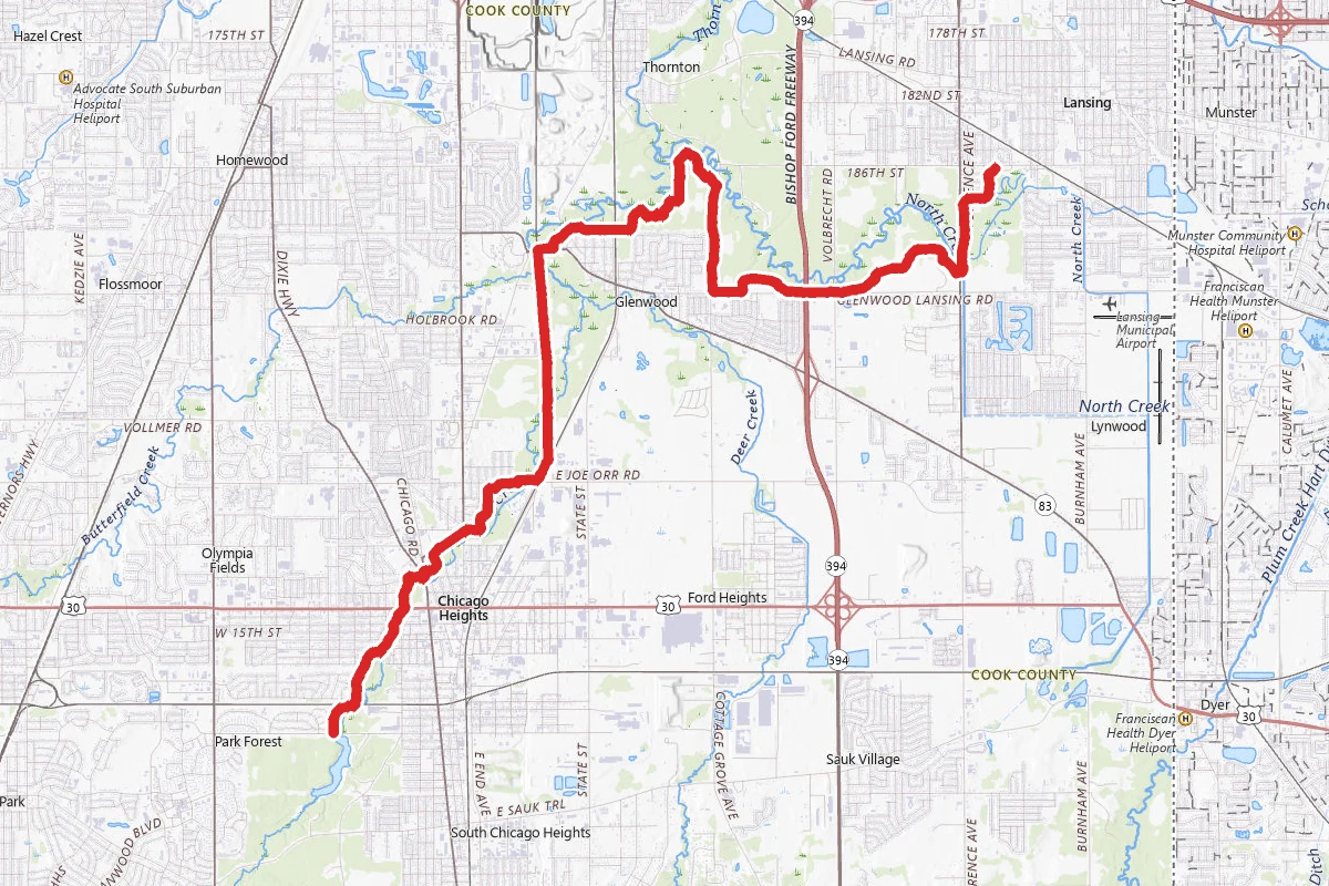 Thorn Creek Red Paved Trail
