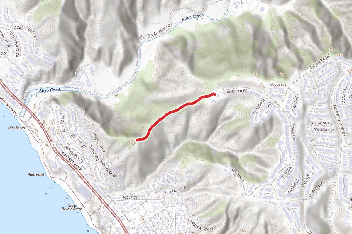 Aliso Peak Trail from St Tropez