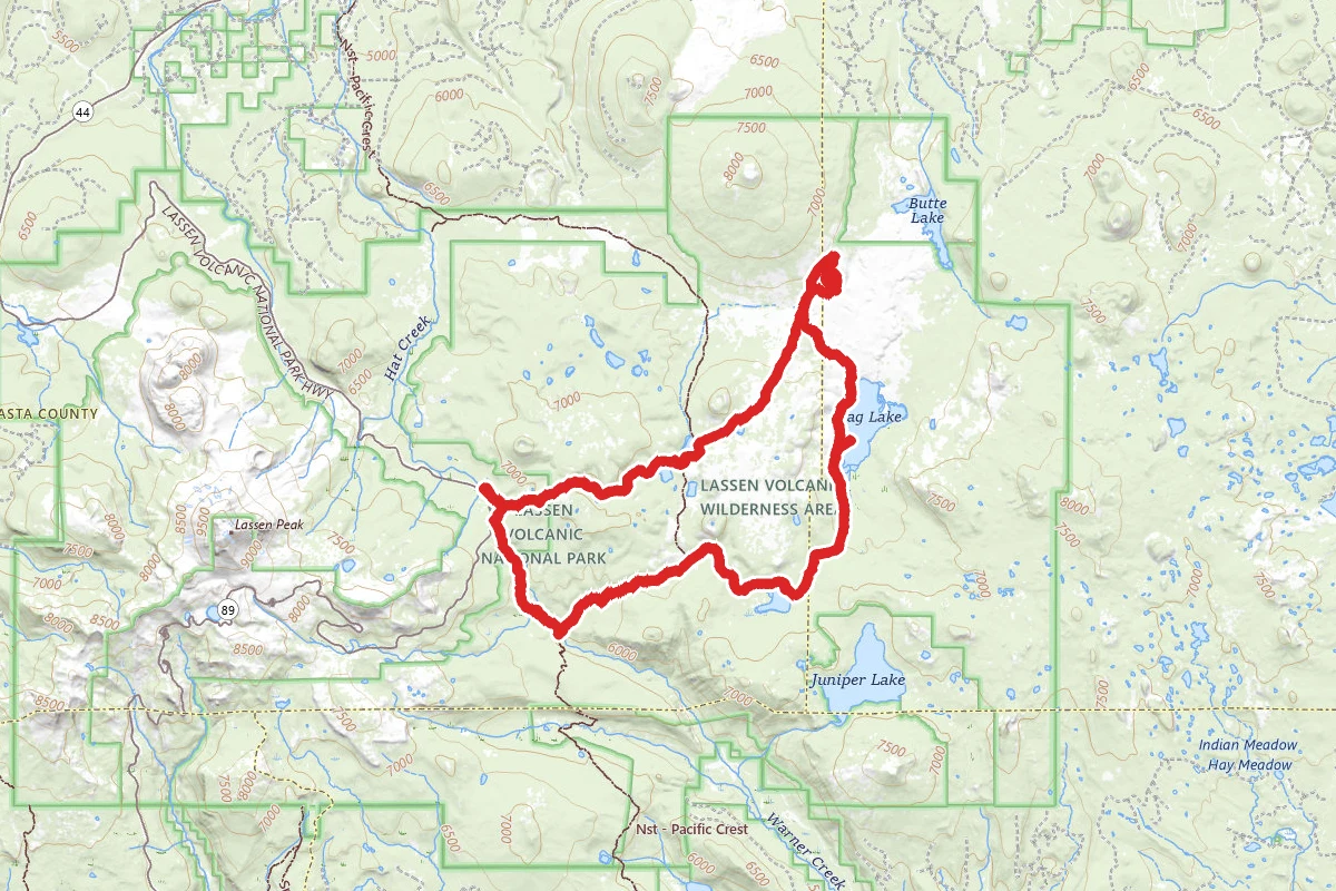 Summit, Horshoe, Snag, Cinder Cone, Rainbow, Twin, and Echo Lakes Loop