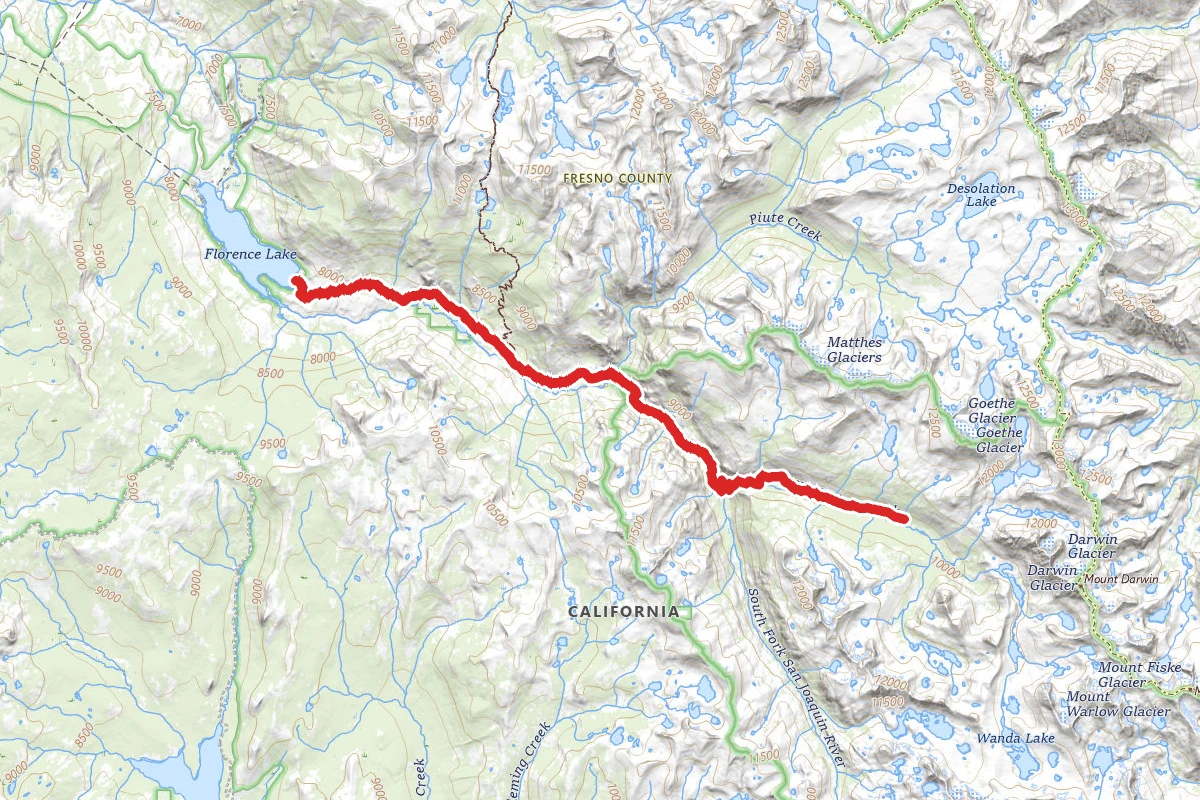 Florence Lake to Evolution Valley