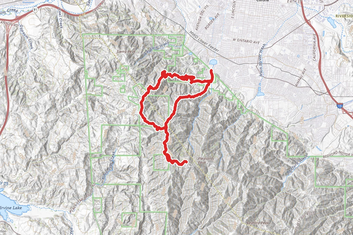 Pleasants Peak via Skyline and Skinsuit Trails Loop