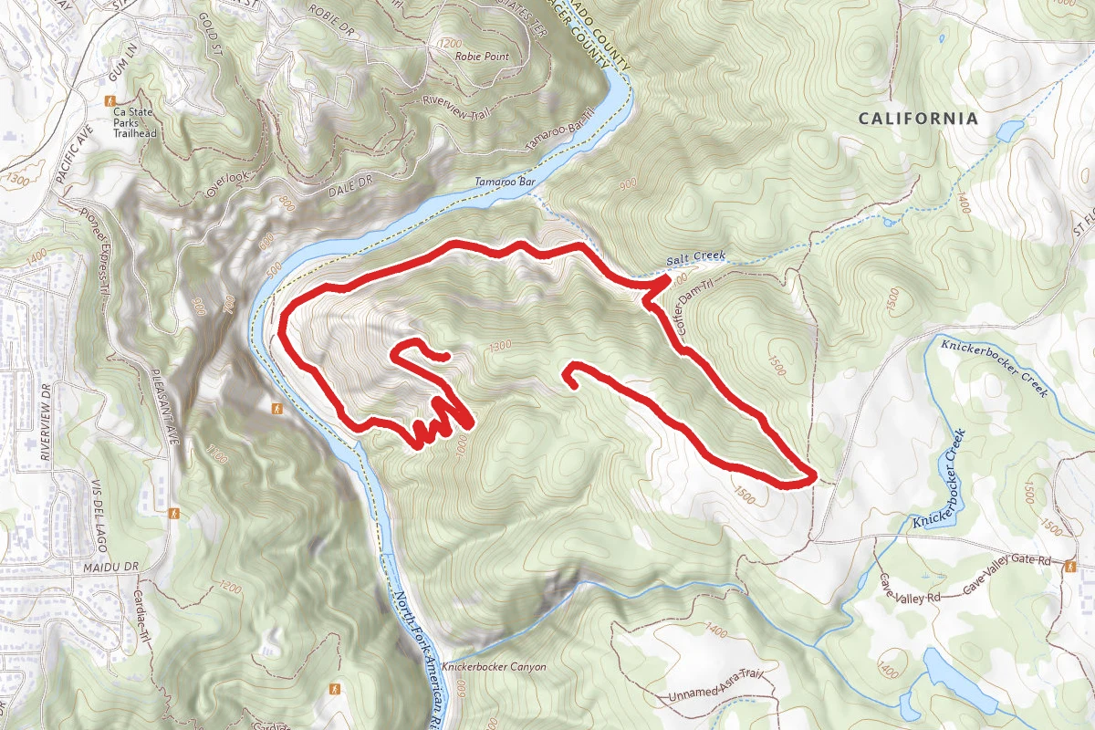 Salt Creek Loop route map
