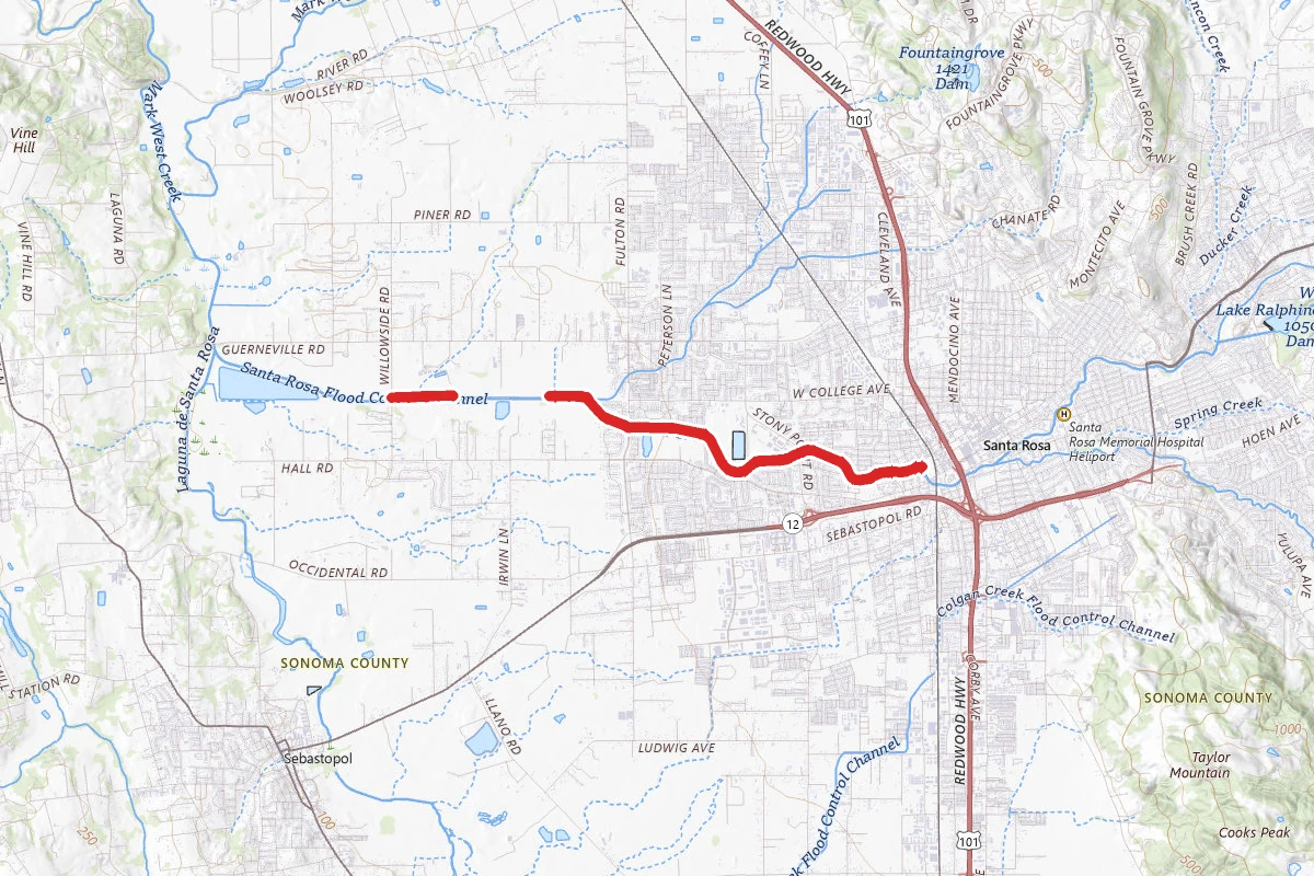 Santa Rosa Creek Trail route map