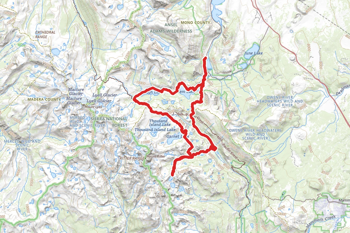 Silver Lake to the Minarets Loop