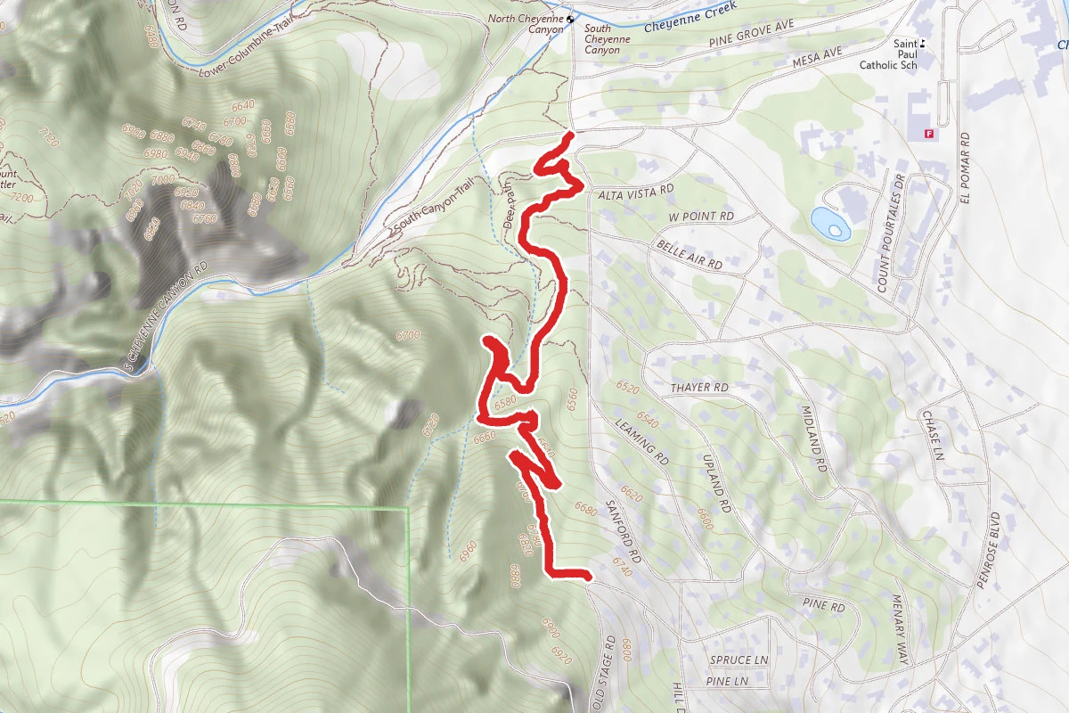 Lower Chamberlain Trail route map