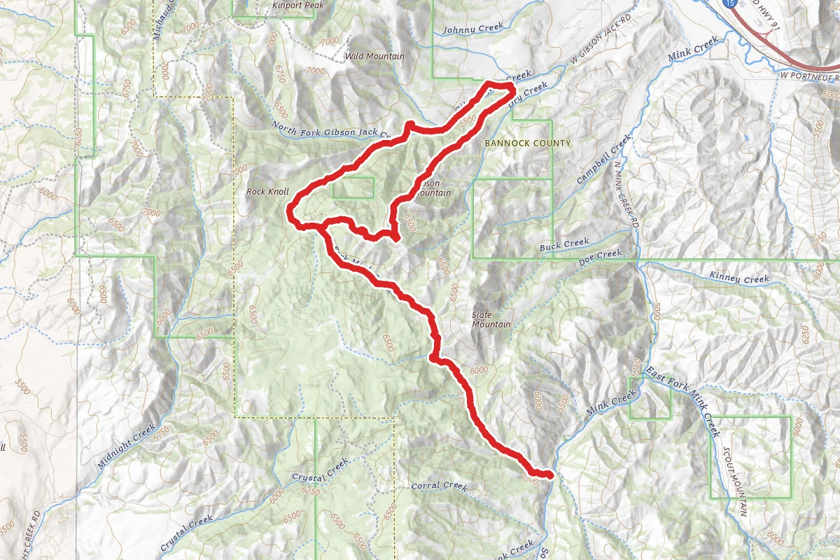 West Fork Mink Creek to Gibson Mountain