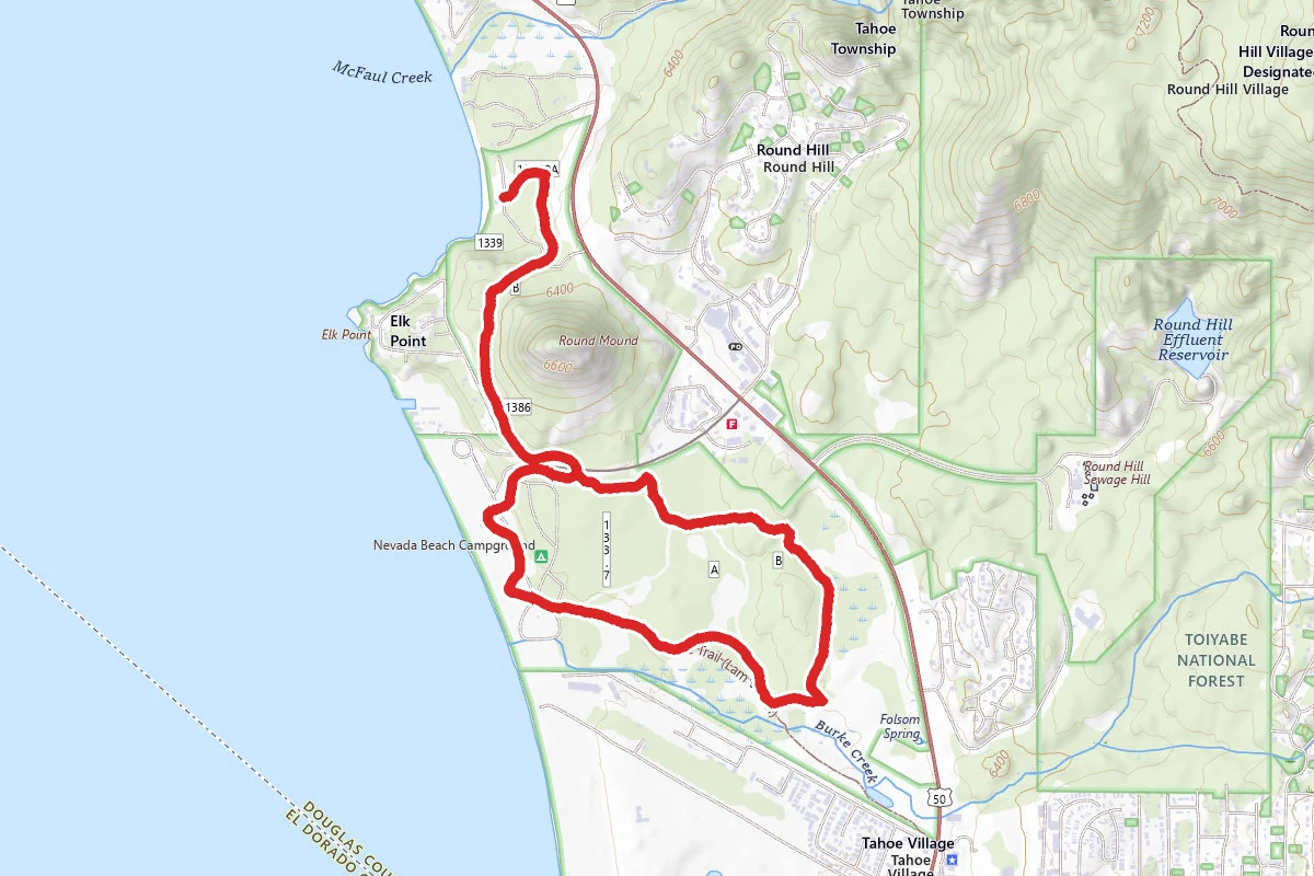 Nevada Beach and Round Mound Trail