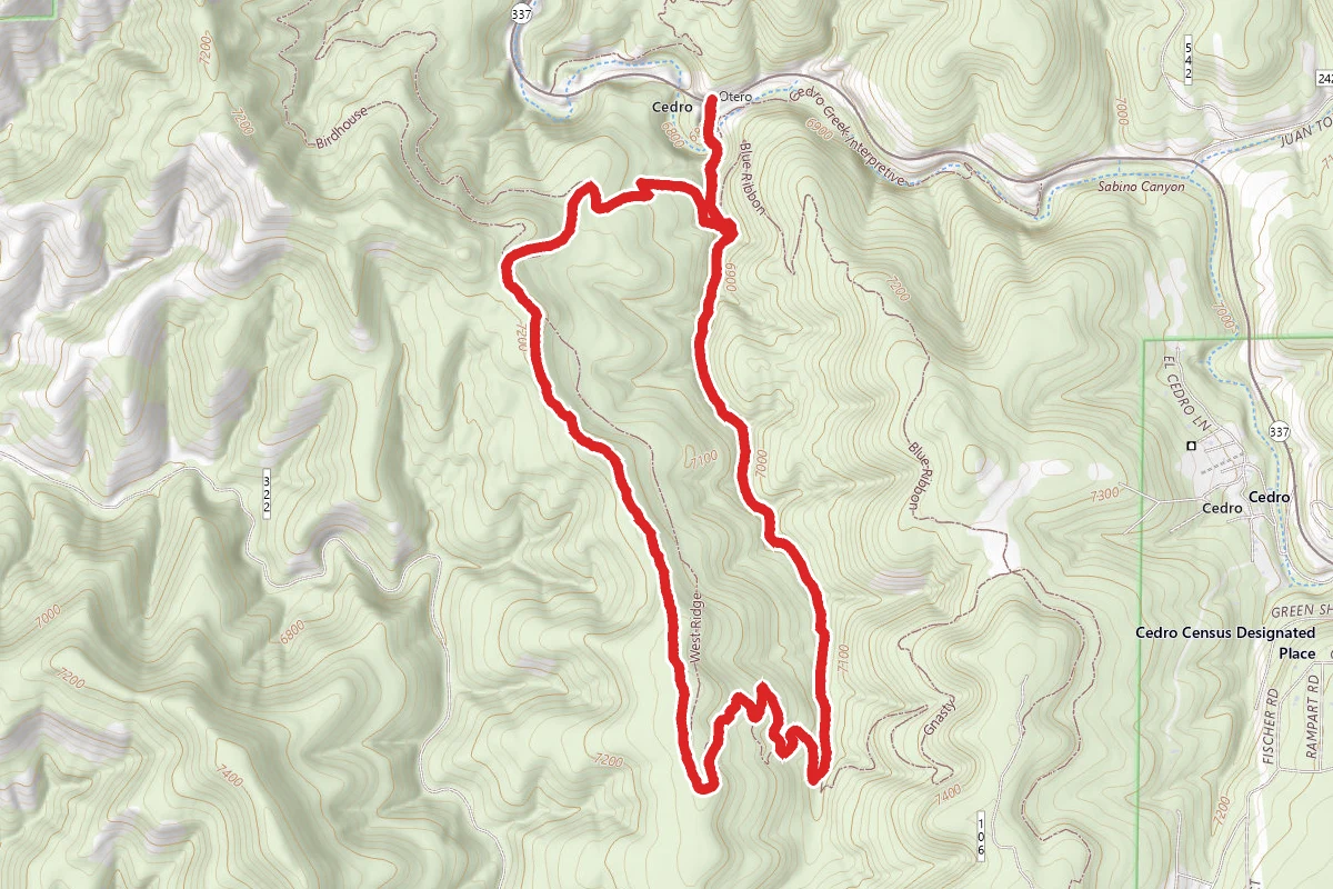West Ridge to Otero Canyon Trail