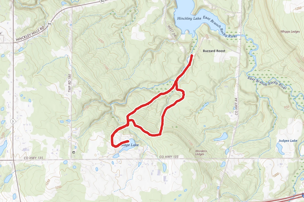 Buckeye Trail to Ledge Lake Loop