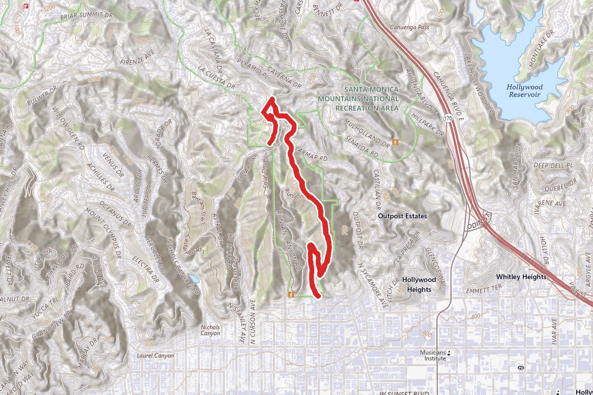 Runyon Park to Indian Rock