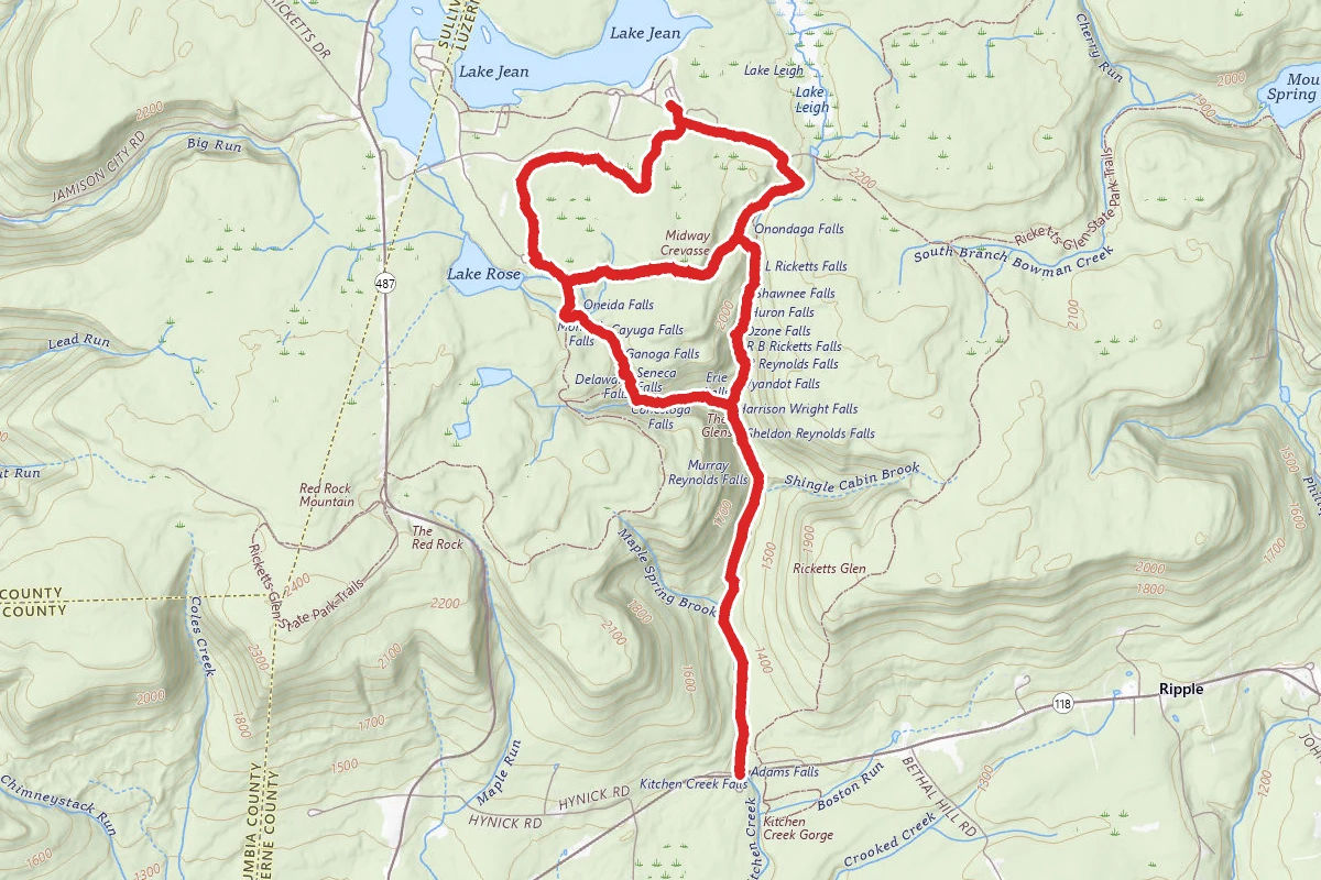Falls Trail to Bear Walk Trail Loop