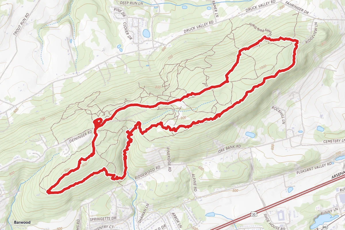 Rocky Ridge Trail 5 to Trail 2 to Trail 1 Loop