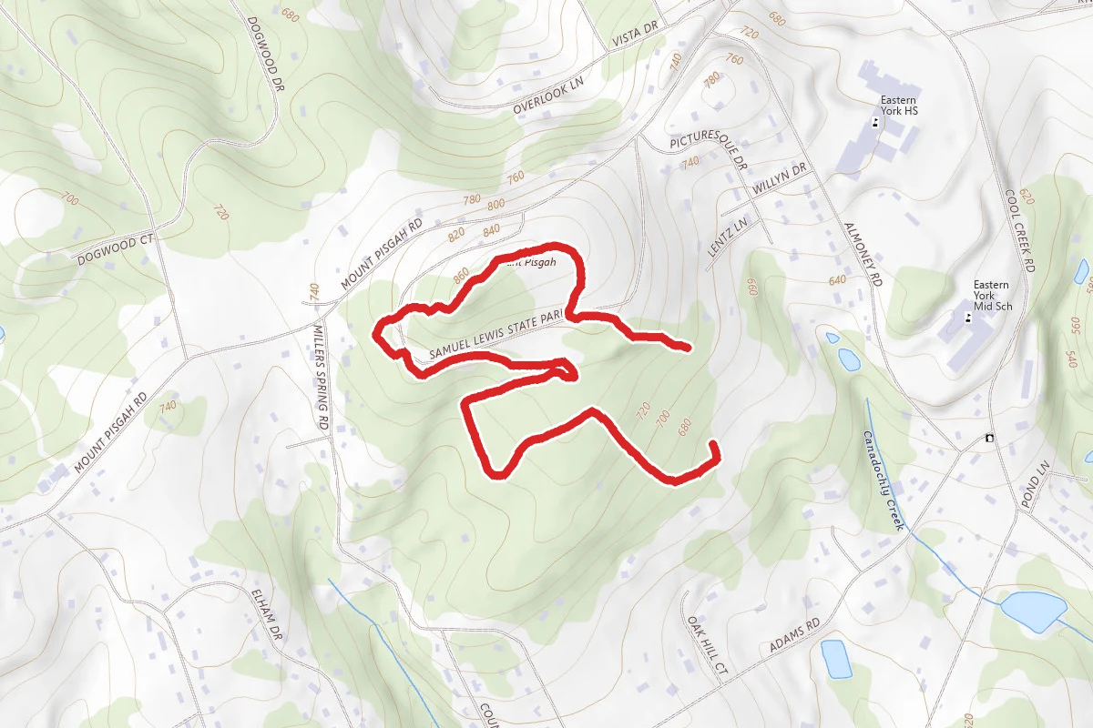 Samuel S Lewis Back Trail to Hilltop Trail