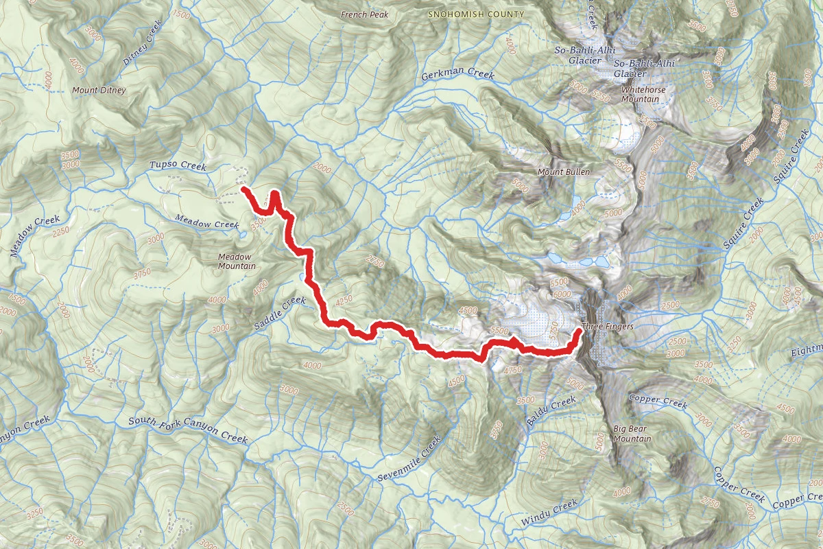 Three Fingers via Goat Flats Trail