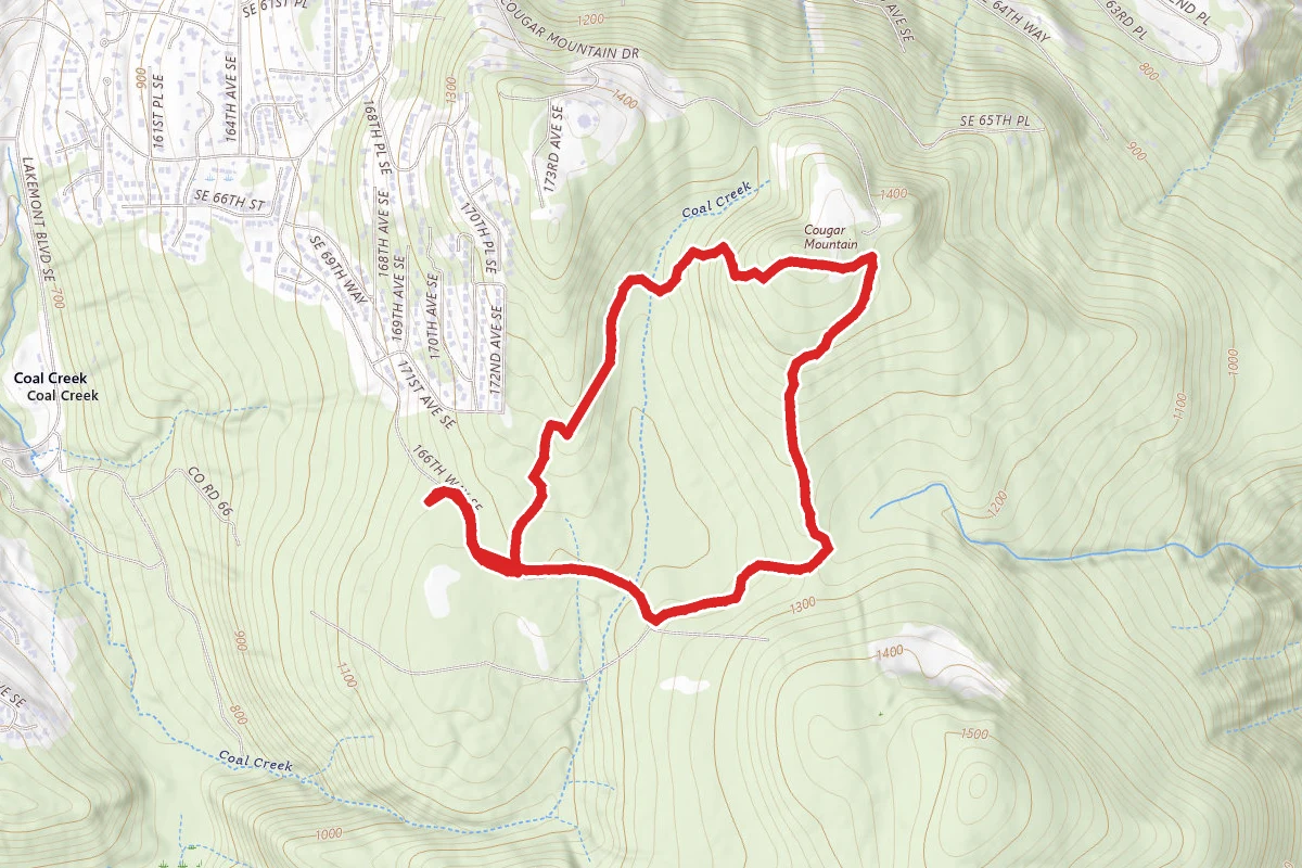 Anti-Aircraft Ridge Trail to Cougar Mountain and Coyote Creek Trail