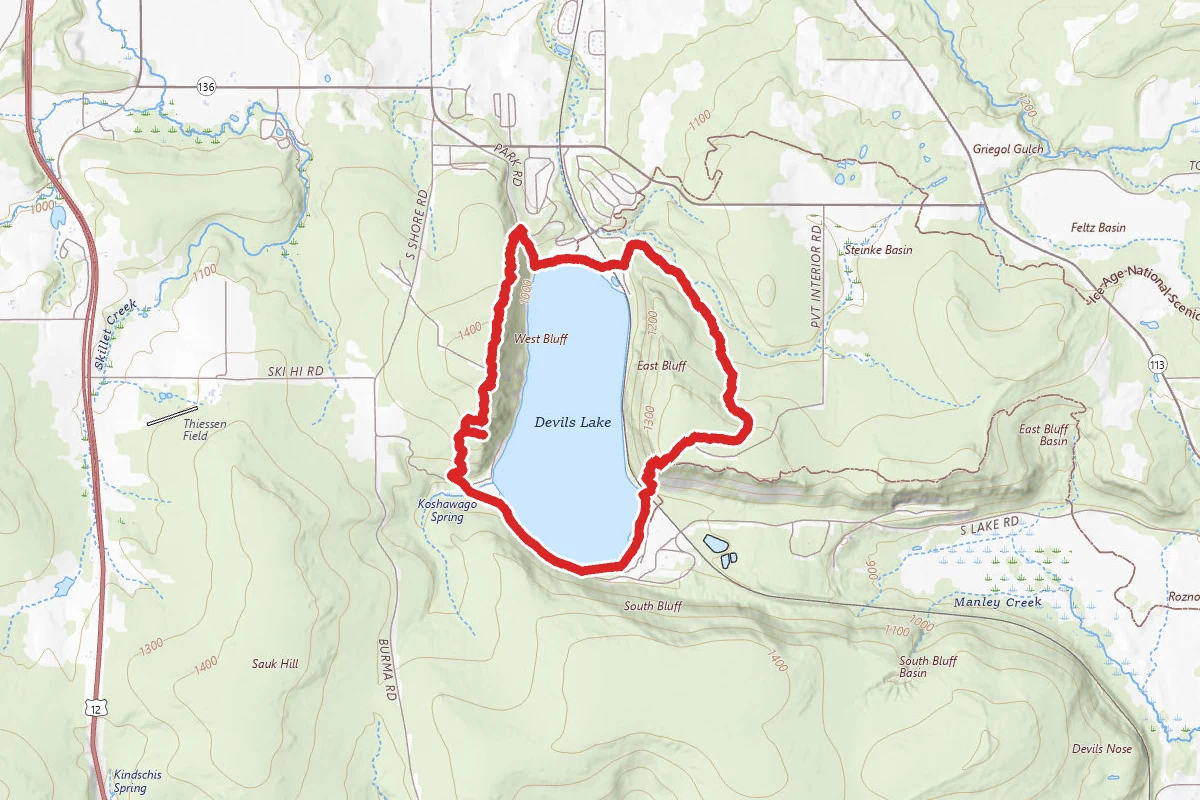 West Bluff Trail to Balance Rock to East Bluff Woods Trail Loop