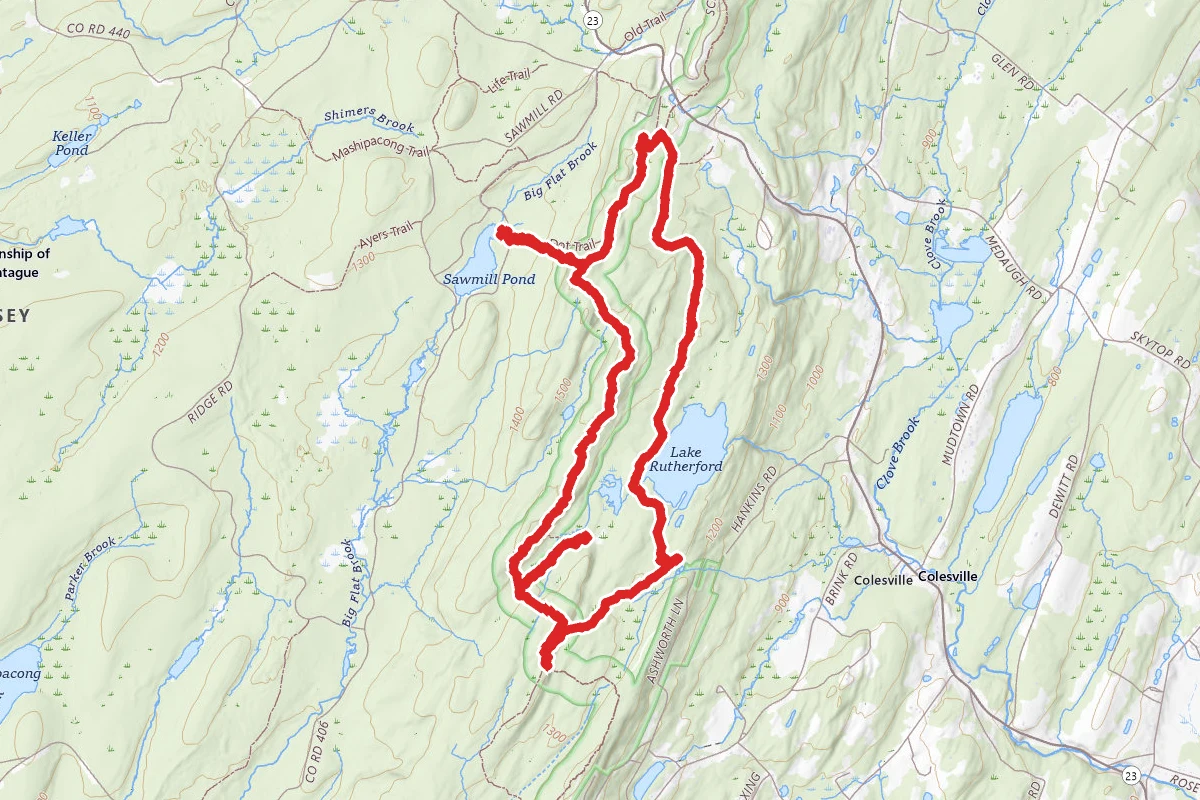 Blue Dot Trail, Appalachian Trail, Iris Trail Loop From Sawmill Lake