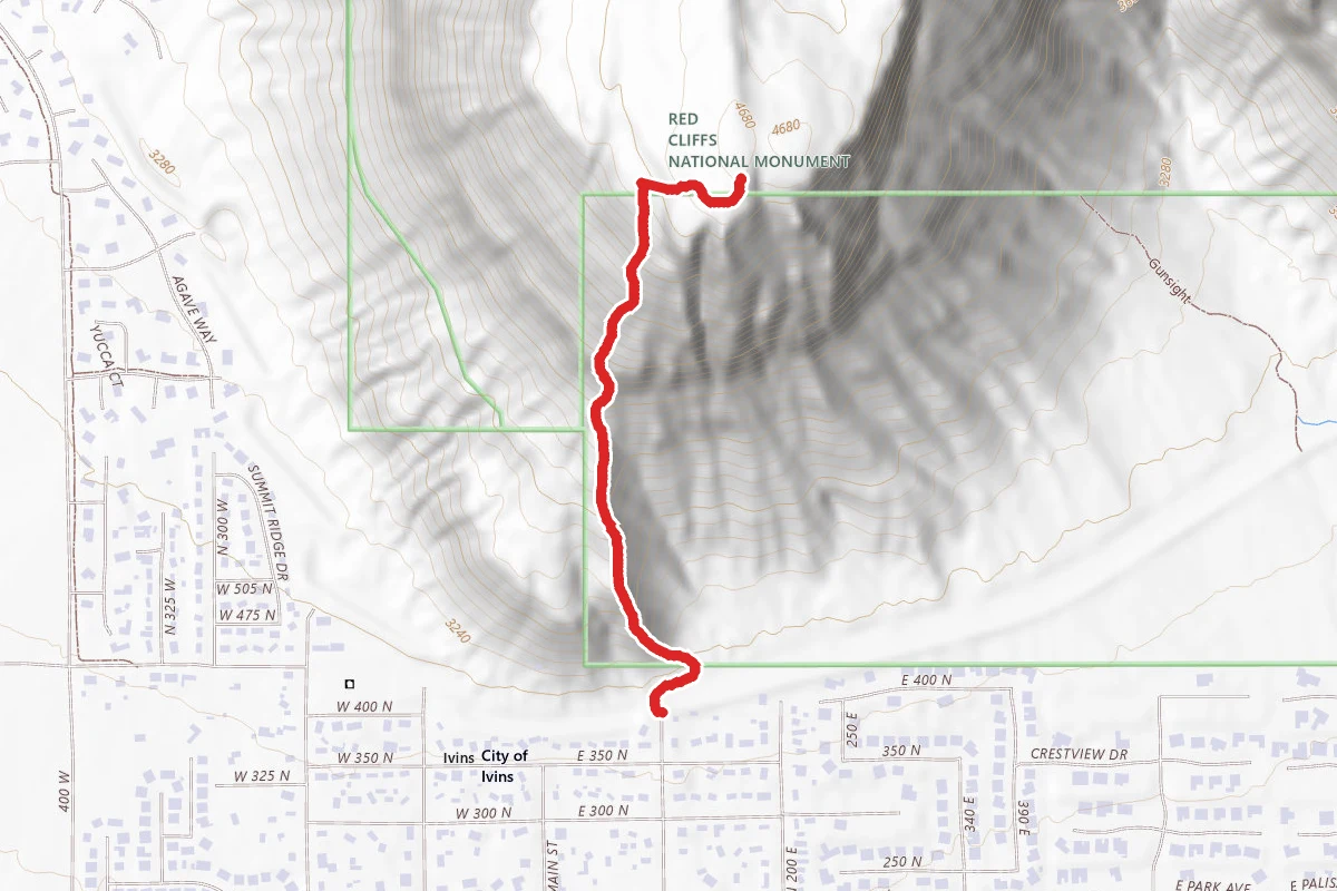 Red Mountain from North 100 E Trailhead