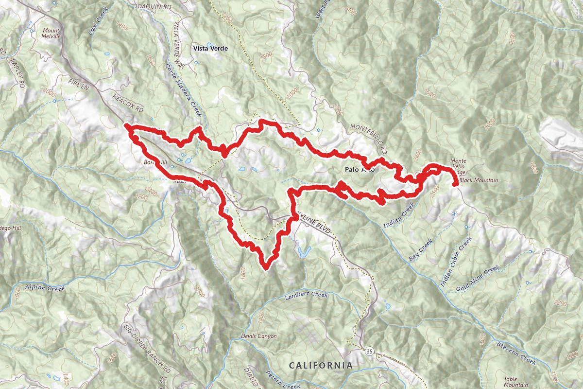 Loop Through Monte Bello, Skyline Ridge, Russian Ridge, and Coal Creek