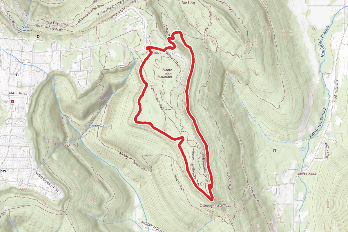 South Plateau to Mountain Mist Loop