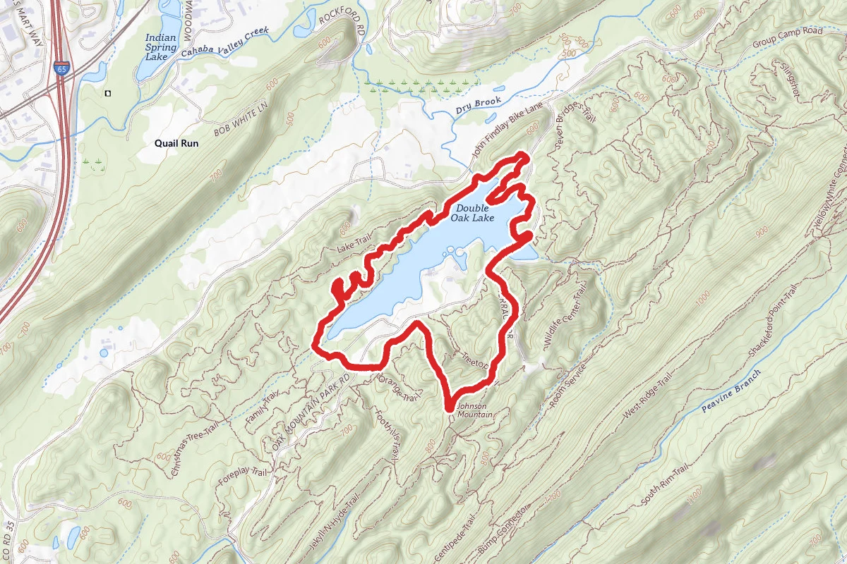 Double Oak Lake Loop via Lake Trail and Green Trail