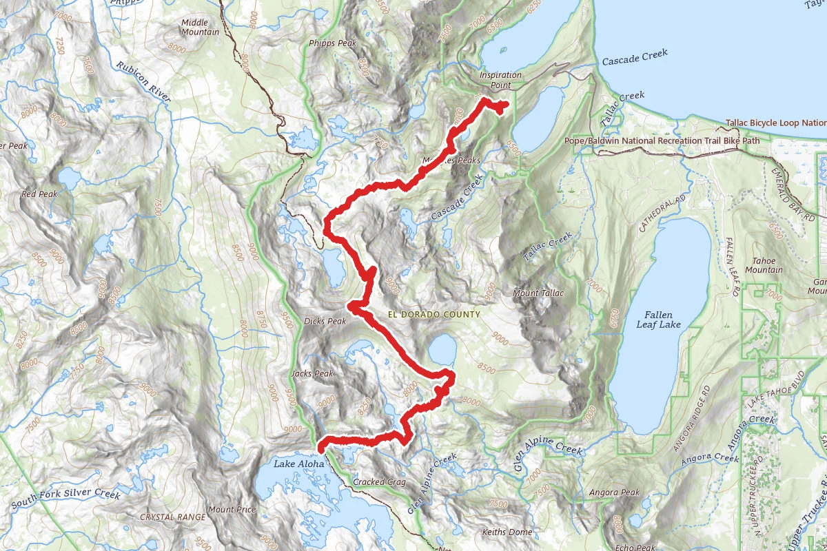 Dicks Lake, Gilmore Lake, and Lake Aloha from Cascade Lake