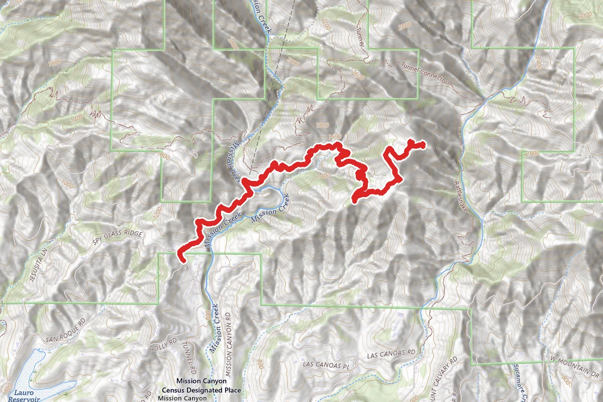 Spyglass Ridge Road and Tunnel Trail