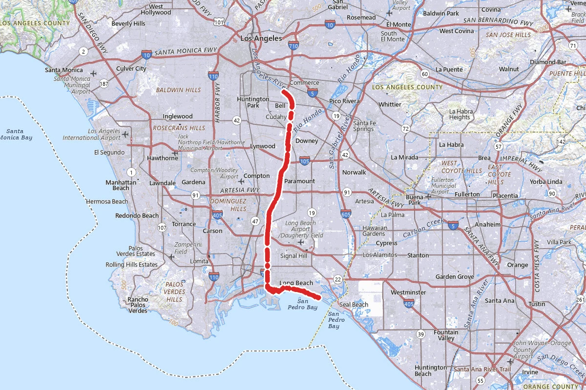 Shoreline and Los Angeles River Bike Path