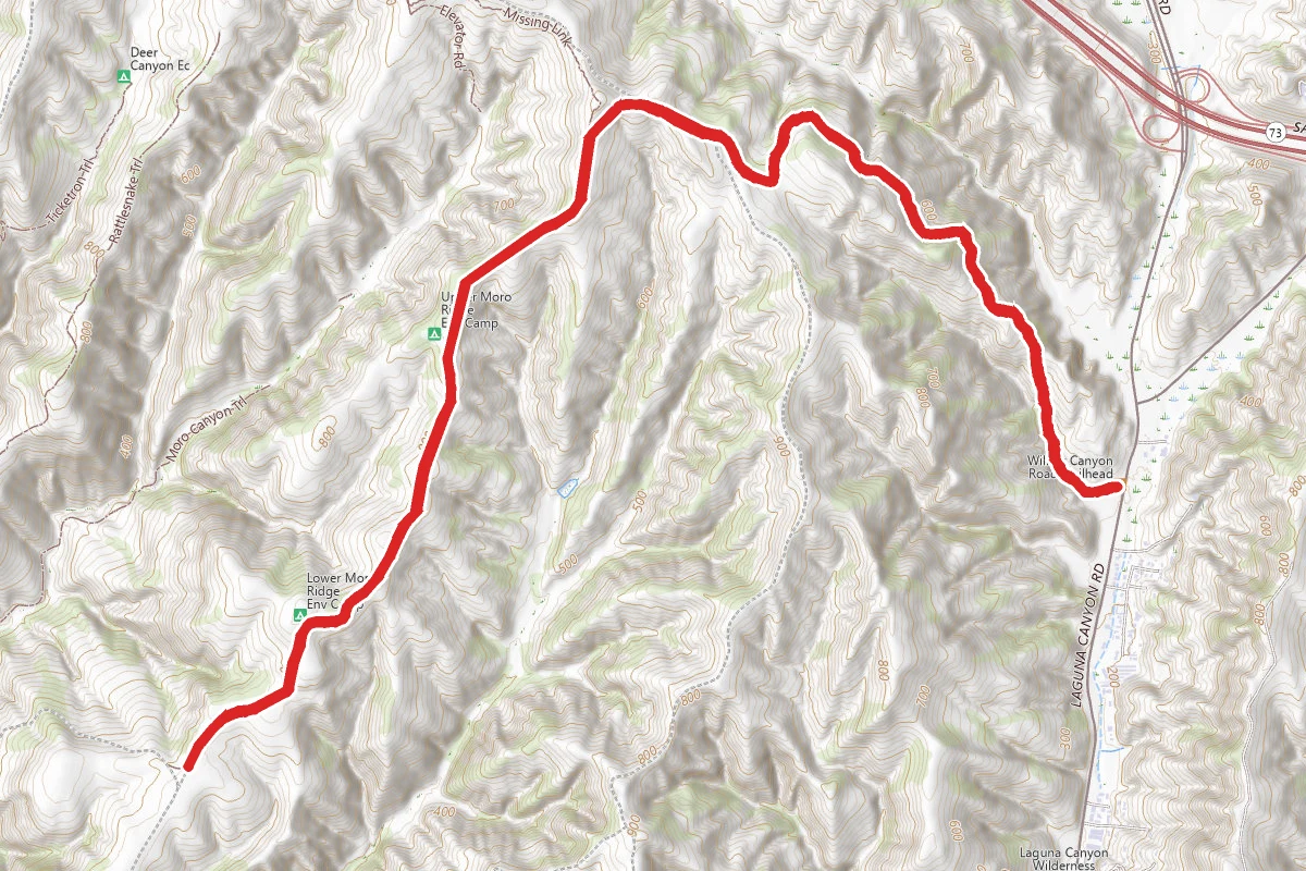 Willow Trail to Moro Ridge Road and Lower Moro Campground