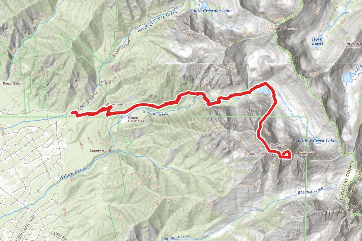 Kit Carson Mountain Via Willow Lake Trail