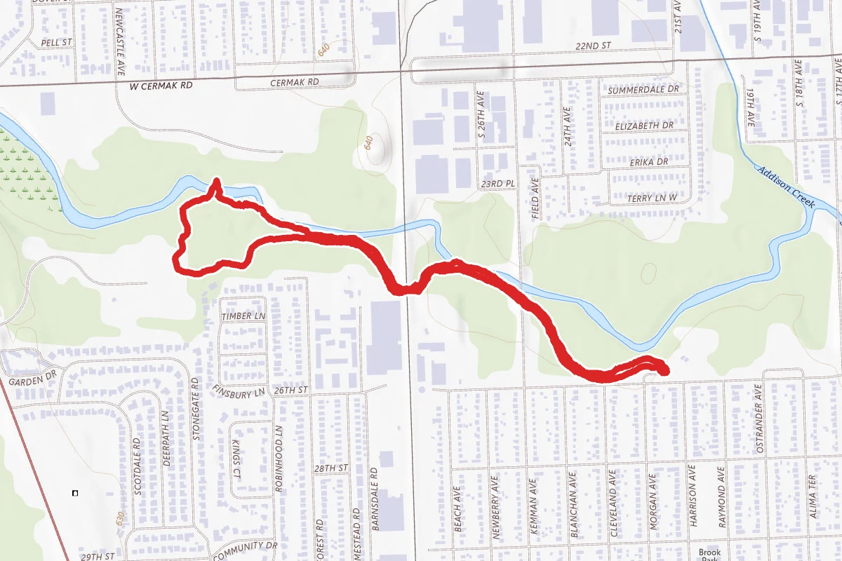 Salt Creek Greenway Red Paved Trail