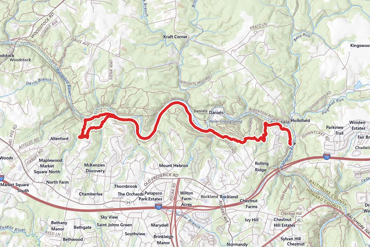 Daniels Access, Powerline and Old Main Line Trail