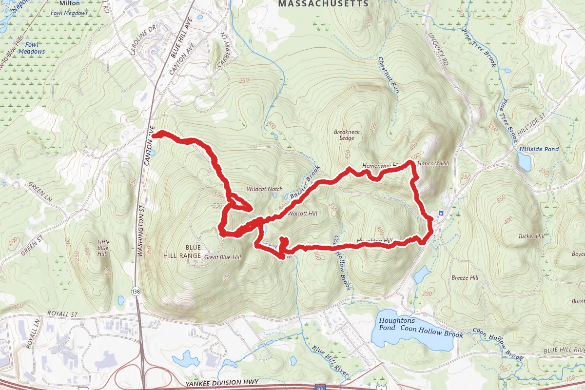 North Skyline Trail to Skyline Trail South Loop via Coon Hollow Path