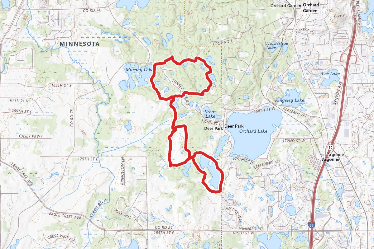 Murphy Lake to Minnregs Lake Trail