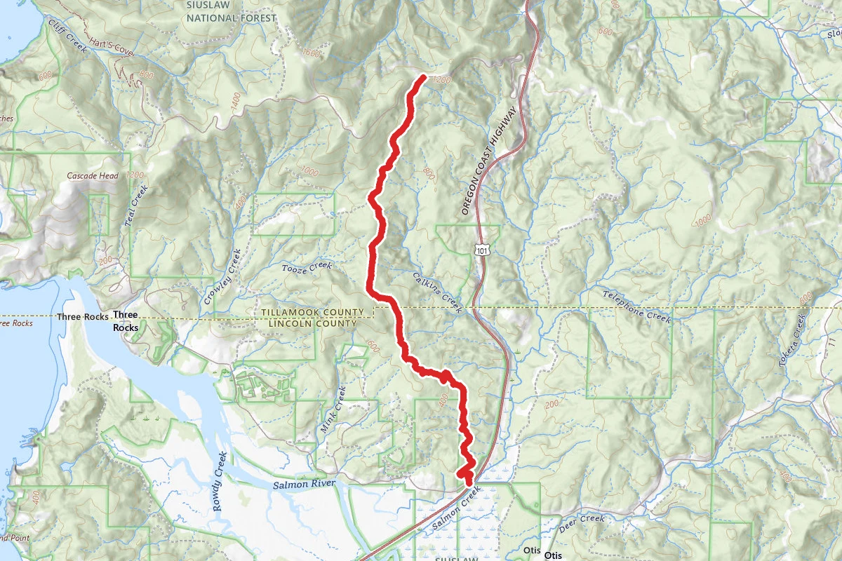 Oregon Coast Trail via Cascade Trailhead