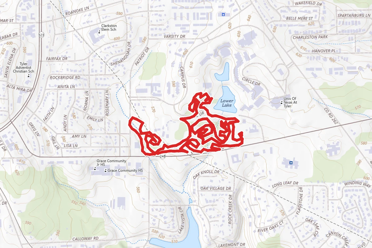 UT Tyler Mountain Bike Trails