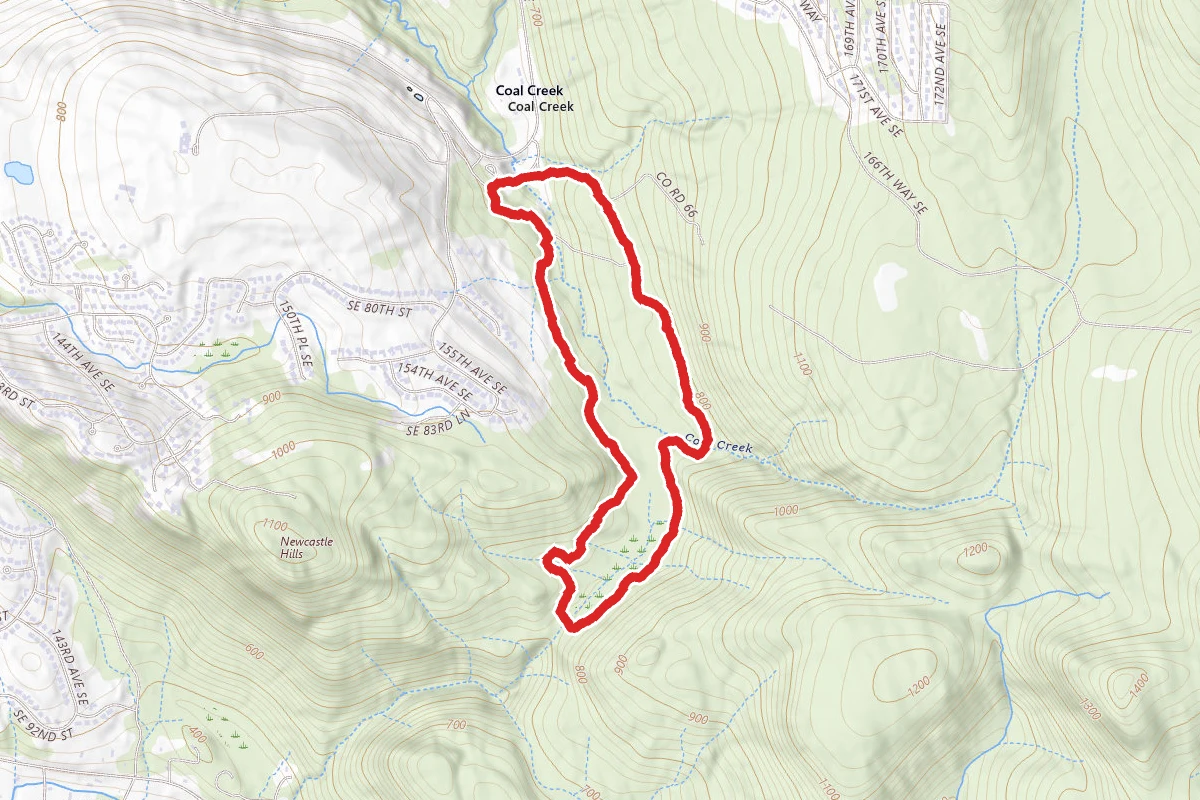 Red Town Trail to Wildside Trail route map