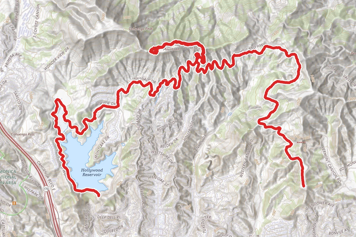 Hollywood Reservoir to Griffith Observatory via the Hollywood Sign