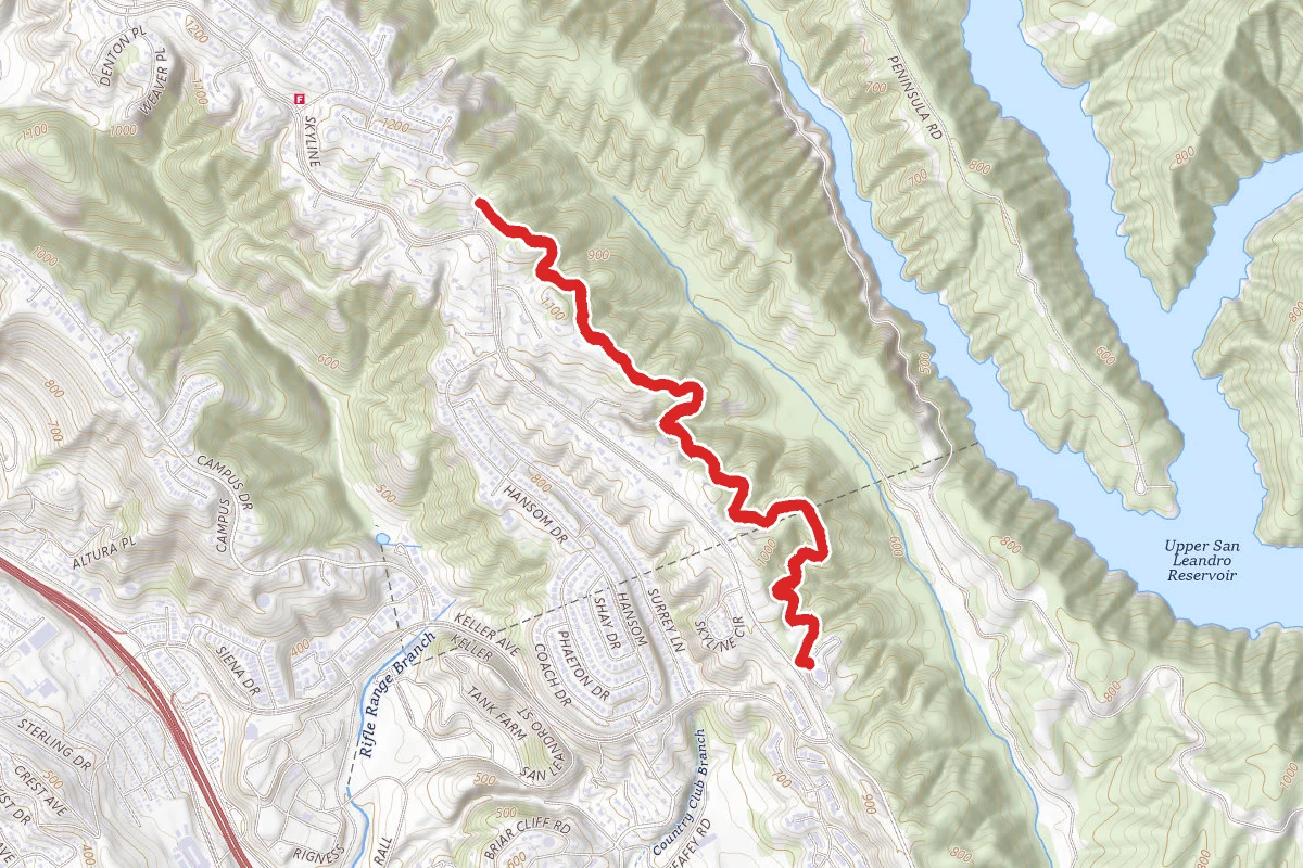 Goldenrod Trail from the Skyline Trailhead route map